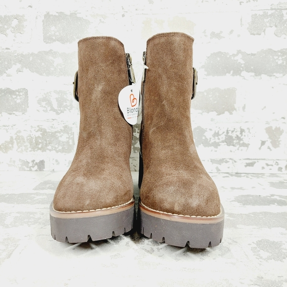 New Blondo Dahlia Suede Brown Waterproof Boot Ankle Boots i 589 - Picture 3 of 11